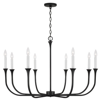 Decklan Eight Light Chandelier in Black Iron (65|452381BI)