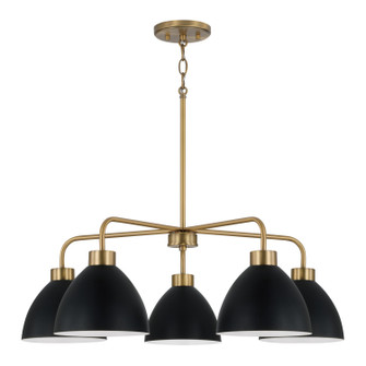 Ross Five Light Chandelier in Aged Brass and Black (65|452051AB)