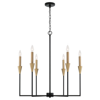 Avant Six Light Chandelier in Aged Brass and Black (65|451961AB)