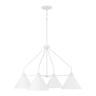 Alden Four Light Chandelier in Matte White (65|451341WE)