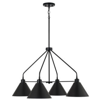 Alden Four Light Chandelier in Matte Black (65|451341MB)