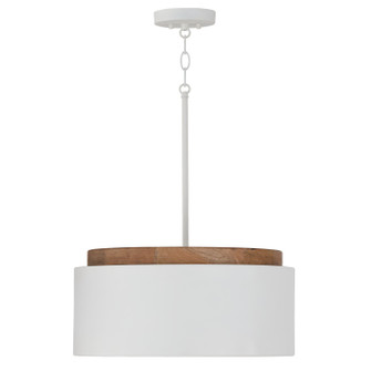 Liam One Light Pendant in Light Wood and White (65|350912LT)