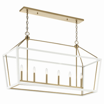 Delvin Six Light Linear Chandelier in Champagne Bronze (12|52622CPZWH)
