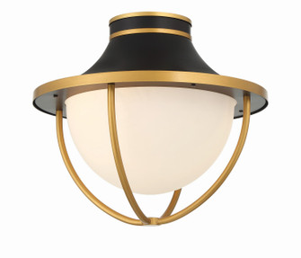 Atlas Two Light Outdoor Semi Flush Mount in Matte Black + Textured Gold (60|ATL-700-MK-TG)