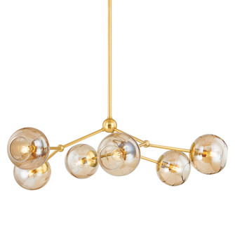 Trixie Six Light Chandelier in Aged Brass (428|H861806-AGB)