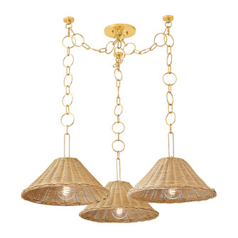 Dalia Three Light Chandelier in Aged Brass (428|H831803-AGB)