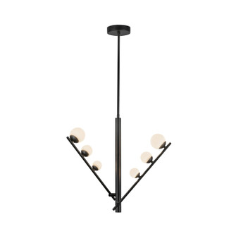 Cypress LED Pendant in Black/Opal Glass (347|PD55520-BK/OP)