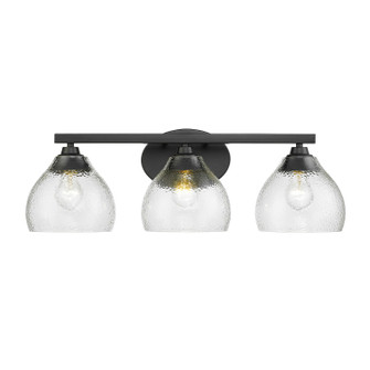 Ariella Three Light Bath Vanity in Matte Black (62|1094-BA3 BLK-HCG)