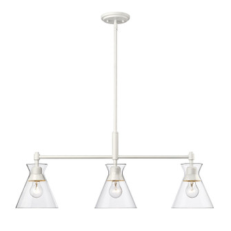Malta Three Light Linear Pendant in Matte White (62|0511-LP WHT-CLR)
