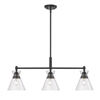 Malta Three Light Linear Pendant in Matte Black (62|0511-LP BLK-CLR)