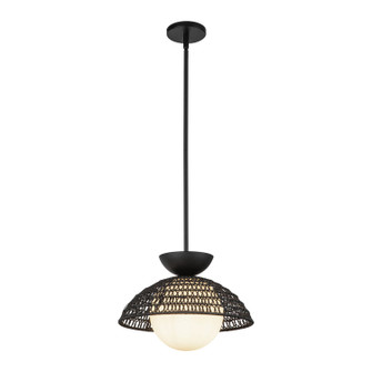 Perth One Light Pendant in Matte Black/Opal Glass (452|PD490114MBOP)