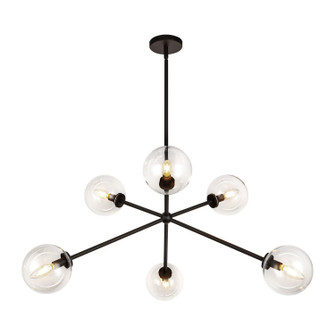 Cassia Six Light Chandelier in Matte Black/Clear Glass (452|CH549640MBCL)