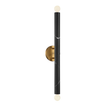 Callaway Two Light Wall Sconce in Black Marble w/Warm Brass (51|9-2901-2-263)