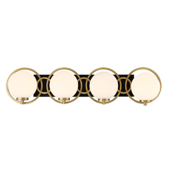 Alhambra Four Light Bathroom Vanity in Matte Black w/Warm Brass (51|8-6180-4-143)