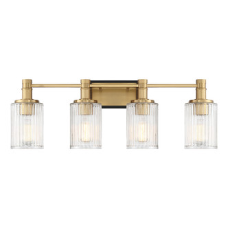 Concord Four Light Bathroom Vanity in Matte Black with Warm Brass (51|8-1102-4-143)