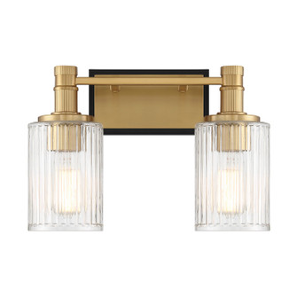 Concord Two Light Bathroom Vanity in Matte Black w/Warm Brass (51|8-1102-2-143)