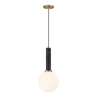 Callaway One Light Pendant in Black Marble w/Warm Brass (51|7-2902-1-263)