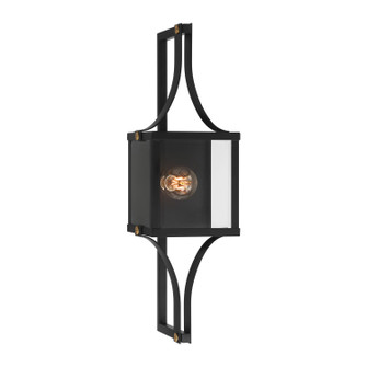 Raeburn One Light Outdoor Wall Lantern in Matte Black/Weathered Brushed Brass (51|5-472-144)