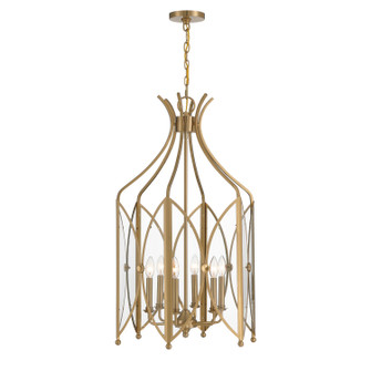 Enclave Six Light Pendant in Noble Brass (51|3-6802-6-127)