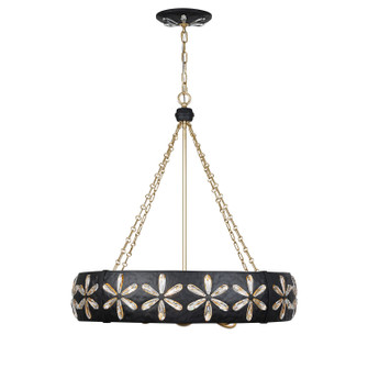 Venice Six Light Chandelier in Metropolis Black/Gold (51|1-2493-6-104)