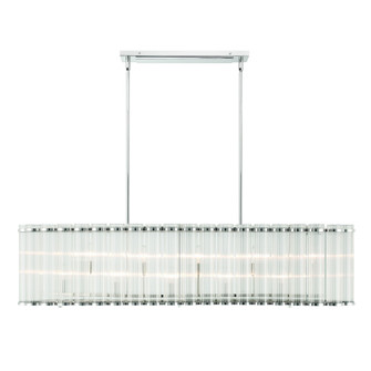 Glasbury Ten Light Linear Chandelier in Polished Nickel (40|47240-025)