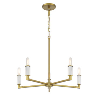 Oro District Five Light Chandelier in Soft Brass (7|1457-695)