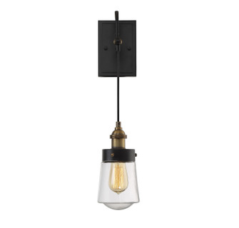 Macauley One Light Wall Sconce in Vintage Black with Warm Brass (51|9-2065-1-51)