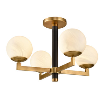 Gillian Four Light Semi Flush Mount in Natural Brass (45|90061/4)