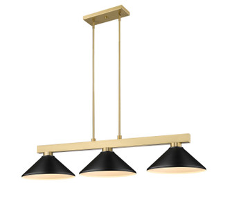 Cobalt Three Light Billiard in Modern Gold (224|152MGLD-MMB)