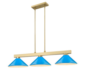 Cobalt Three Light Billiard in Modern Gold (224|152MGLD-MEB)