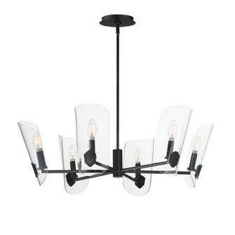 Armory Six Light Chandelier in Black (16|32356CLBK)