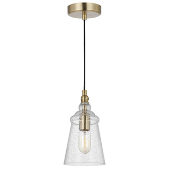 Loras One Light Mini Pendant in Satin Brass (1|P1449SB)