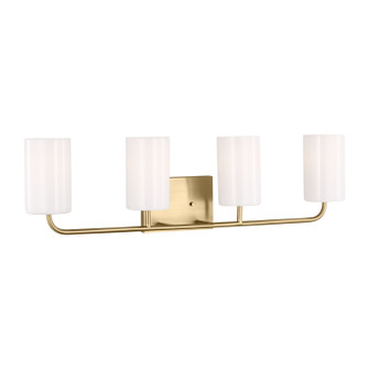 Rhett Four Light Vanity in Satin Brass (1|GLV1004SB)