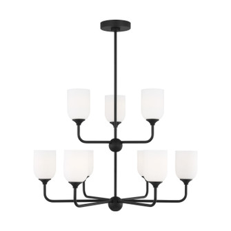 Emile Nine Light Chandelier in Midnight Black (1|GLC1109MBK)