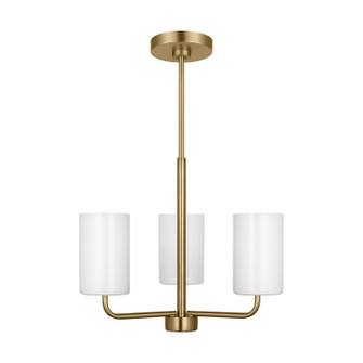 Rhett Three Light Chandelier in Satin Brass (1|GLC1003SB)