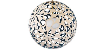 Groovy LED Chandelier in Cream/Blue & Aged Brass (281|PD-89948-CM/BL-AB)