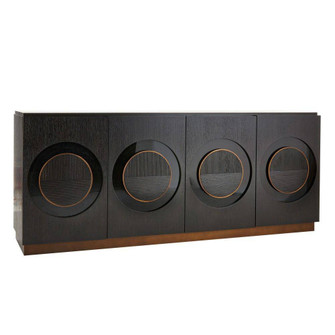 Tudor Credenza in Ebony Oak Veneer/Black Lacquer/Antique Brass (314|FZS04)