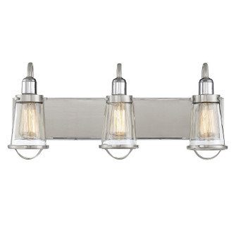 Lansing Three Light Bath Bar in Satin Nickel w/Polished Nickel Accents (51|8-1780-3-111)