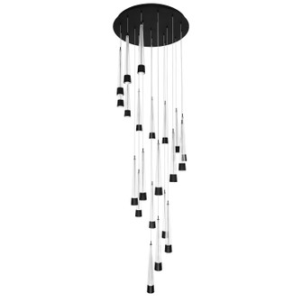Quill LED Chandelier in Black (34|PD-59421R-BK)