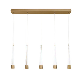 Quill LED Chandelier in Aged Brass (34|PD-59405L-AB)