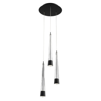 Quill LED Chandelier in Black (34|PD-59403R-BK)