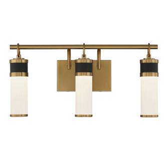 Abel LED Bathroom Vanity in Matte Black w/Warm Brass Accents (51|8-1638-3-143)