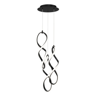 Interlace LED Chandelier in Black (34|PD-47803R-BK)