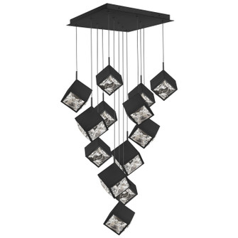 Ice Cube LED Chandelier in Black (34|PD-29313S-BK)