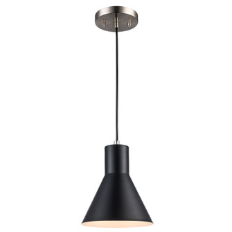 One Light Pendant in Black / Brushed Nickel (110|PND-2202 BK-BN)