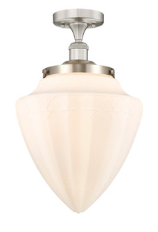 Edison One Light Semi-Flush Mount in Brushed Satin Nickel (405|616-1F-SN-G661-12)