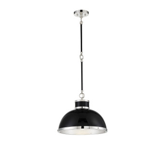Corning One Light Pendant in Black with Polished Nickel Accents (51|7-8882-1-173)
