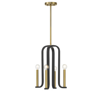Archway Four Light Pendant in Matte Black with Warm Brass (51|7-5532-4-143)