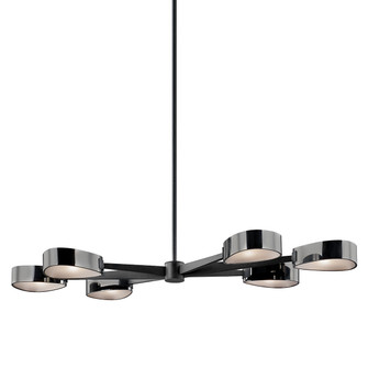 Allisio Six Light Linear Pendant in Carbide Black And Black Chrome (67|F7336-TBK/BCR)