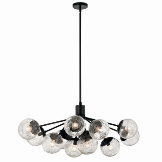 Silvarious 12 Light Linear Chandelier Convertible in Black (12|52703BK)